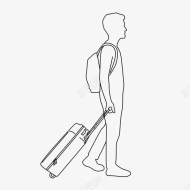 有行李的人有包的有手提箱的图标图标
