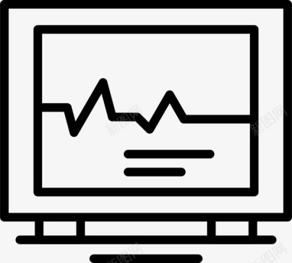 绿色健康标识心电图健康医疗图标图标