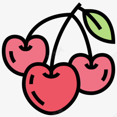 樱桃樱桃果实25线形颜色图标图标
