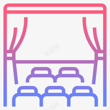 屏幕海报电影屏幕电影18线性梯度图标图标