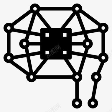 智能人工芯片大脑人工智能图标图标