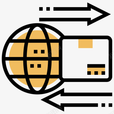 进口物流59黄阴影图标图标