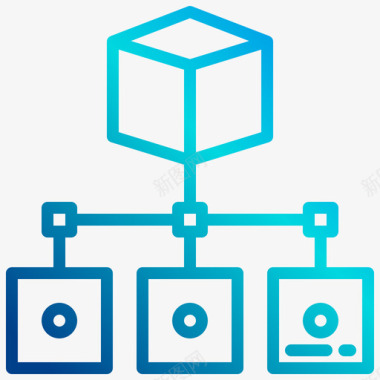 区块链背景分布式区块链51线性梯度图标图标