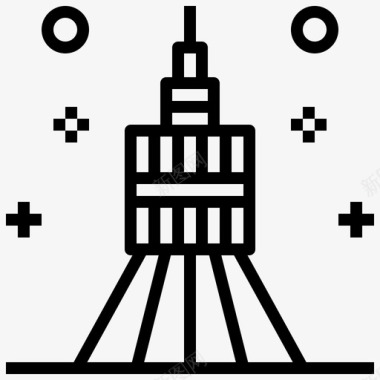 多层空间卫星空间152直线图标图标