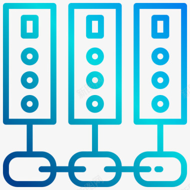 链堥服务器区块链51线性梯度图标图标