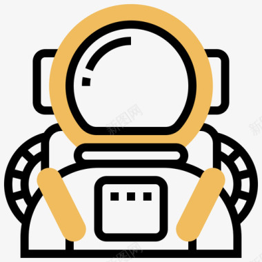 宇航员宇航2号黄色阴影图标图标