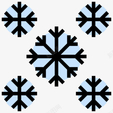 下雪下雪249天气线性颜色图标图标