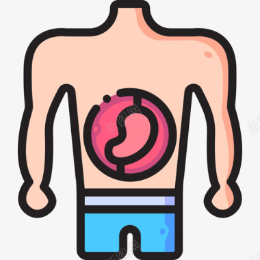 医学器材胃医学192线颜色图标图标