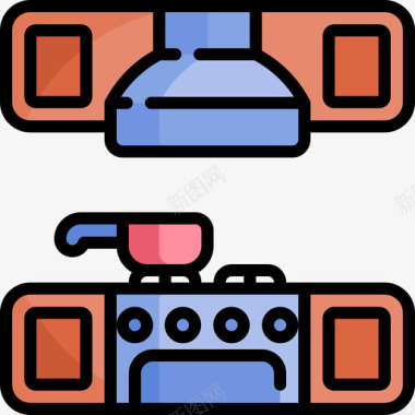 96dpi厨房烹饪96线性颜色图标图标