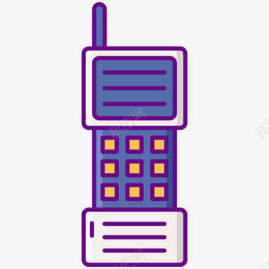 手机80年代的怀旧线条色彩图标图标