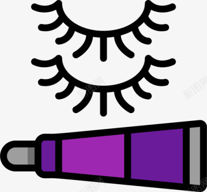 笔刷睫毛睫毛美容1线颜色图标图标