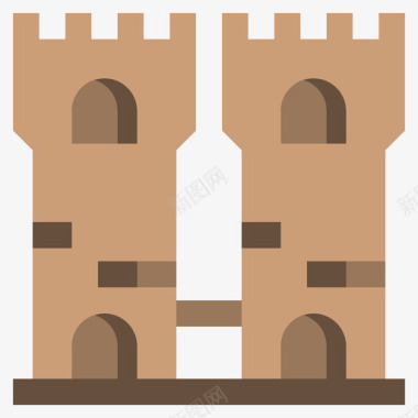 城堡建筑系列4公寓图标图标