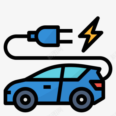 变暖电动汽车全球变暖15线性颜色图标图标