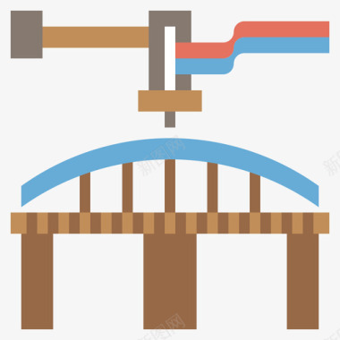 火车桥桥3d打印49平面图标图标