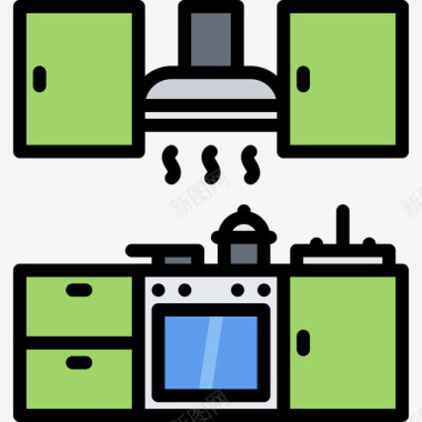 100桑蚕丝厨房厨房100彩色图标图标