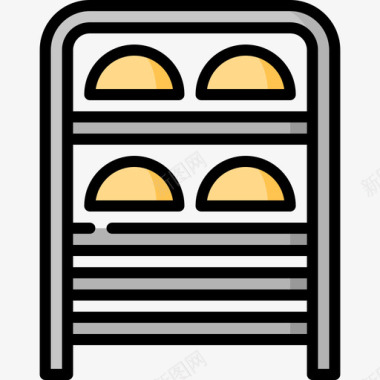 披萨烘焙货架烘焙117线性颜色图标图标