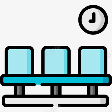 候车候车室交通166线性颜色图标图标