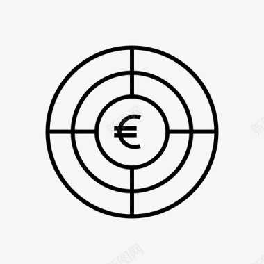 火焰欧元图标欧元目标商业金融图标图标