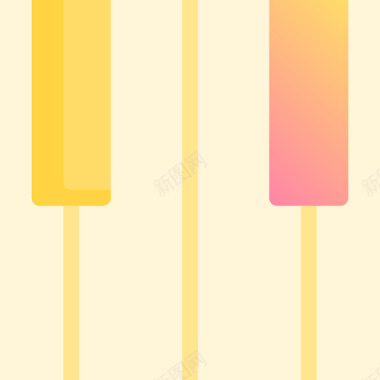 钢琴音响和音乐黄色图标图标