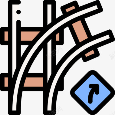 线型35号铁路道岔线型颜色图标图标