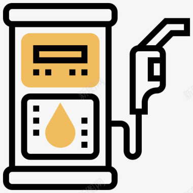 汽车保养矢量加油站汽车保养4黄影图标图标