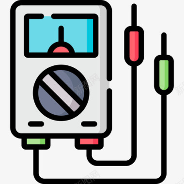 电压表电压表工程104线性颜色图标图标