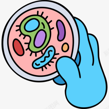 细菌病毒细菌病毒传播4颜色图标图标