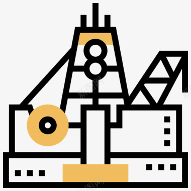 石油泄漏石油钻塔石油工业13黄影图标图标