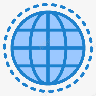 世界互联网和浏览器5蓝色图标图标