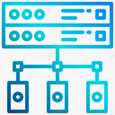 马鞭链服务器区块链51线性梯度图标图标