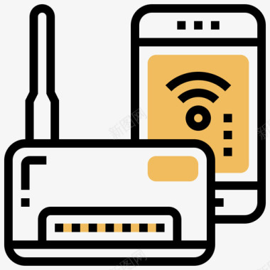 面部阴影Wifi网络技术9黄色阴影图标图标