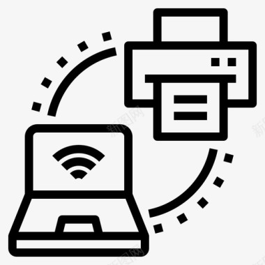 惠普打印机打印机计算机技术20线性图标图标