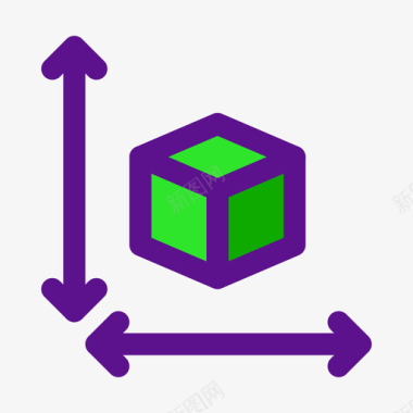 三维图标立方体三维形状线颜色图标图标