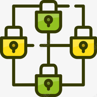 互联网区块链区块链比特币3线性颜色图标图标