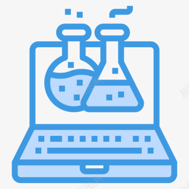 教育蓝色展架笔记本电脑教育和学习15蓝色图标图标