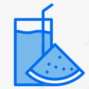 西瓜汁夏季114蓝色图标图标
