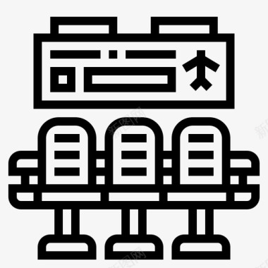 候机室候机室机场直线式图标图标