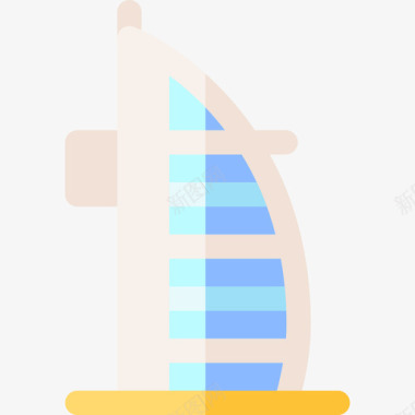 纪念129BurjAlArab地标和纪念碑24座平坦图标图标