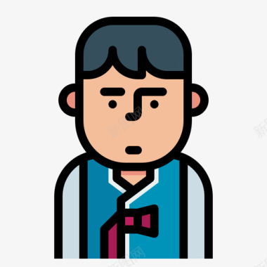 男韩国22岁直系肤色图标图标