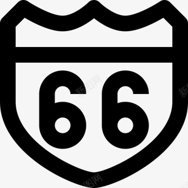 66号公路8号行驶直线型图标图标