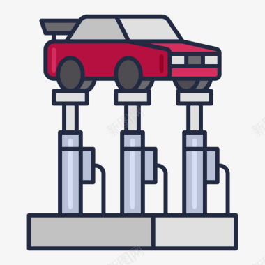 赛车头盔振动器赛车19线性颜色图标图标