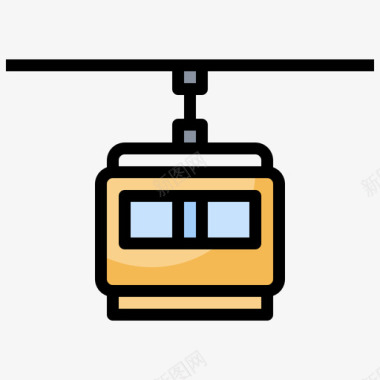 矢量缆车缆车车厢运输173线性颜色图标图标