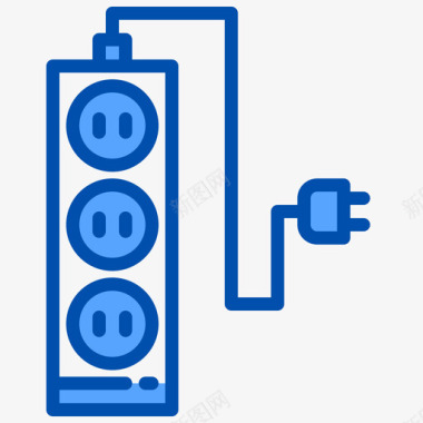 电源线插头插头家用设备16蓝色图标图标