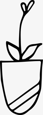 手绘花盆手绘手绘植物图标图标