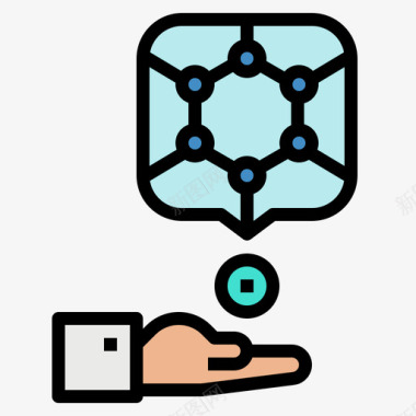 纳米喷嘴纳米医学未来商业4线性颜色图标图标