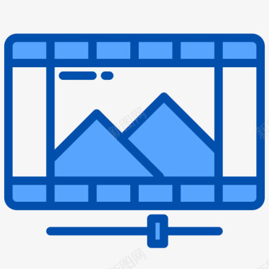 落版视频版音频视频3蓝色图标图标