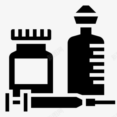 矢量药剂疫苗药剂学70字形图标图标