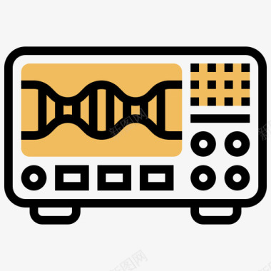 仪表工具电子测量4黄色阴影图标图标