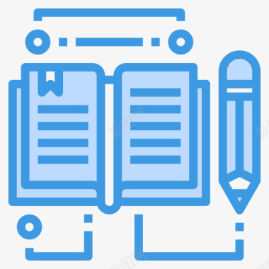 教育蓝色展架图书教育和学习15蓝色图标图标