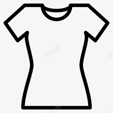 T恤女装轮廓图标图标
